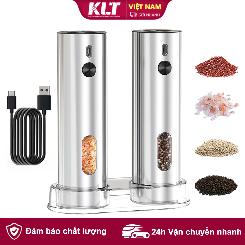 Cliton Bộ máy mài tiêu điện có thể sạc lại Máy mài tự động một cú đánh có thể điều chỉnh độ thô