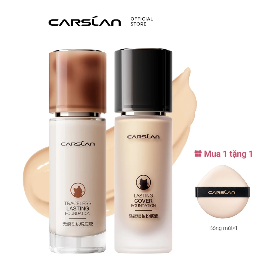 Kem nền CARSLAN dạng lỏng kiềm dầu lâu trôi chống thấm nước suốt 24h 30g