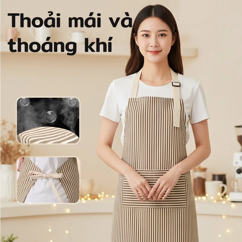 TJean Tạp dề vải Kaki Kích thước có thể điều chỉnh