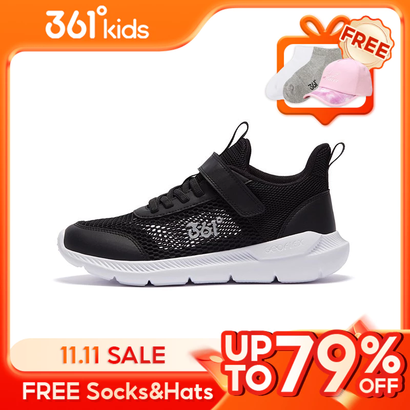 361 Giày trẻ em trai Giày chạy lưới đôi nhẹ thoáng khí Đế mềm êm chân Giày thể thao trẻ em mùa thu 2025 mẫu mới Chạy bộ tập luyện hằng ngày