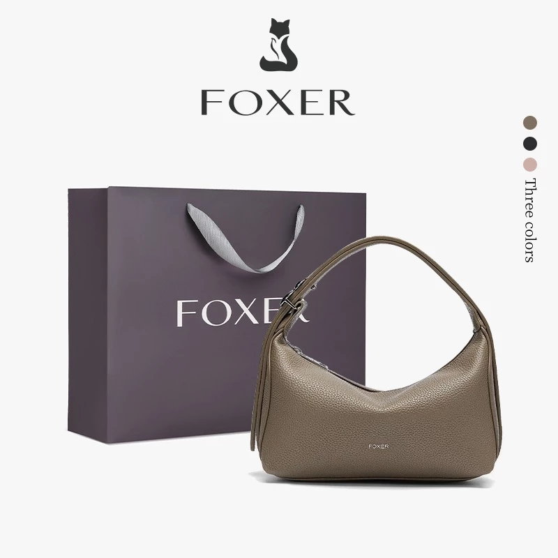 FOXER Túi đeo chéo thời trang Túi xách phong cách đơn giản Da PU dành cho nữ Quà tặng
