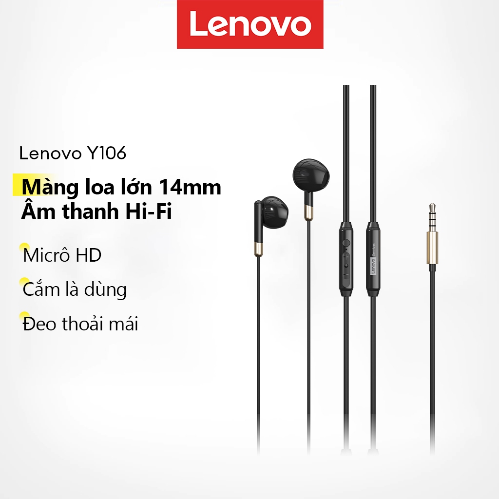 Tai nghe có dây Lenovo Y106 và Y106PRO có âm thanh HiFi và micrô HD cộng với…