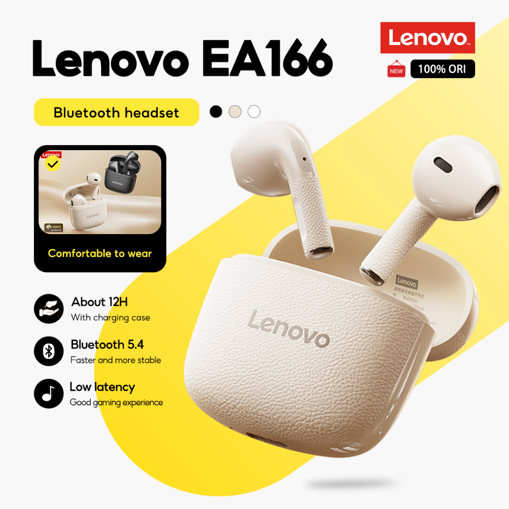Tai nghe Mini không dây thực sự Lenovo EA166 Tai nghe Bluetooth HD Stereo HIFI…