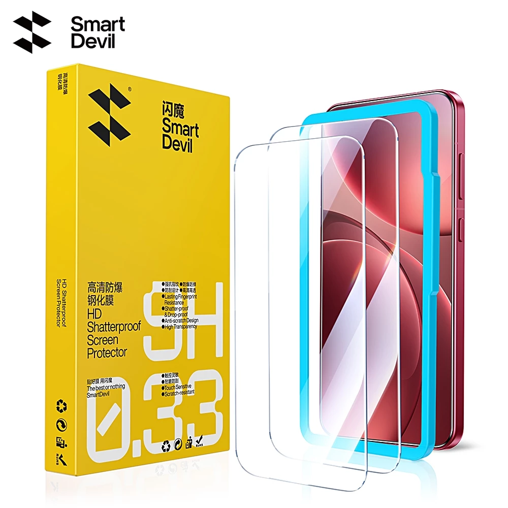 Kính cường lực chống cháy nổ SmartDevil HD cho OPPO Find X9 Pro / X9 / X9 Ultra Bảo hiểm toàn màn hình Phim bảo mật HD Chống vân tay Bảo vệ màn hình mờ