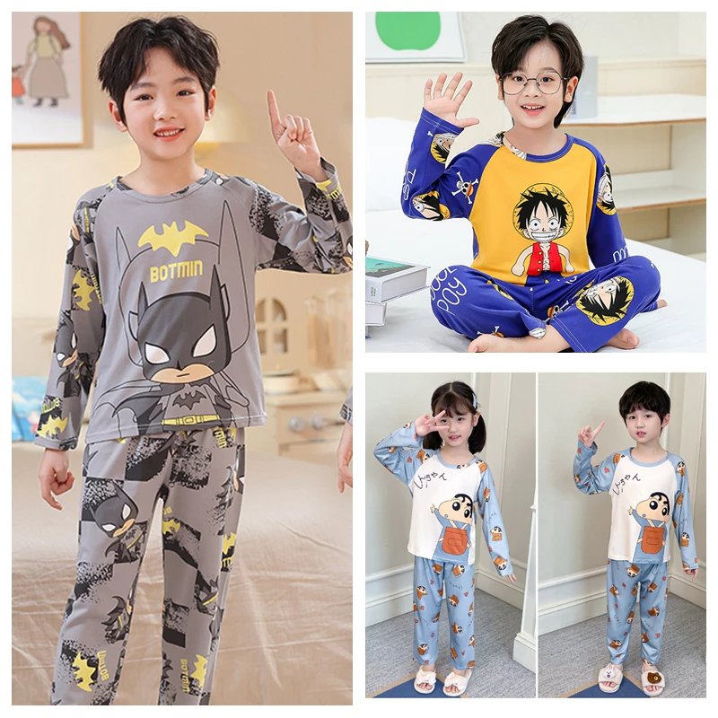 Flash Sale Quần Áo Cho Bé Trai Hoặc Bé Gái Cổ Tròn Dài Tay Crayon Shin-chan Bộ Đồ Ngủ Trẻ Em Mặc Cho 12 - 13