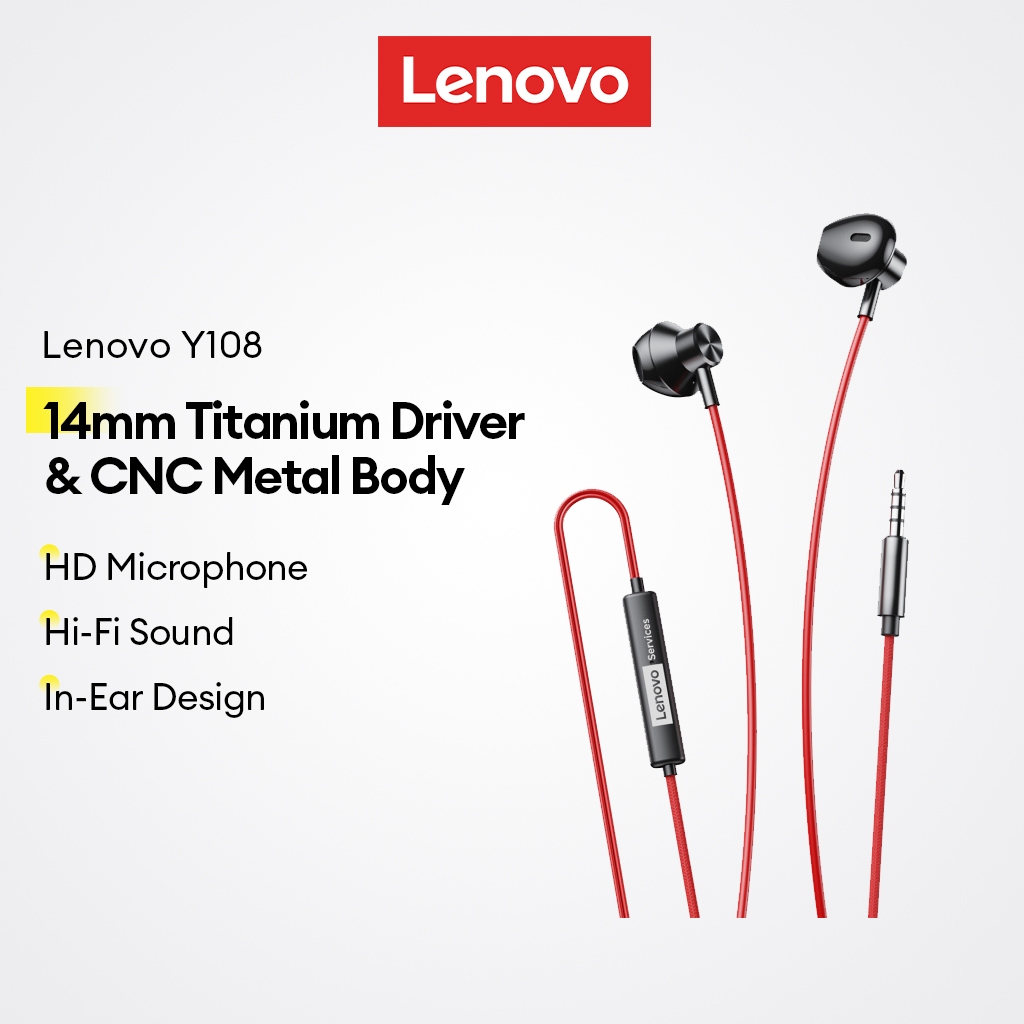 Tai nghe có dây Lenovo Y108 và Y108 Pro và tai nghe nhét tai với trình điều…