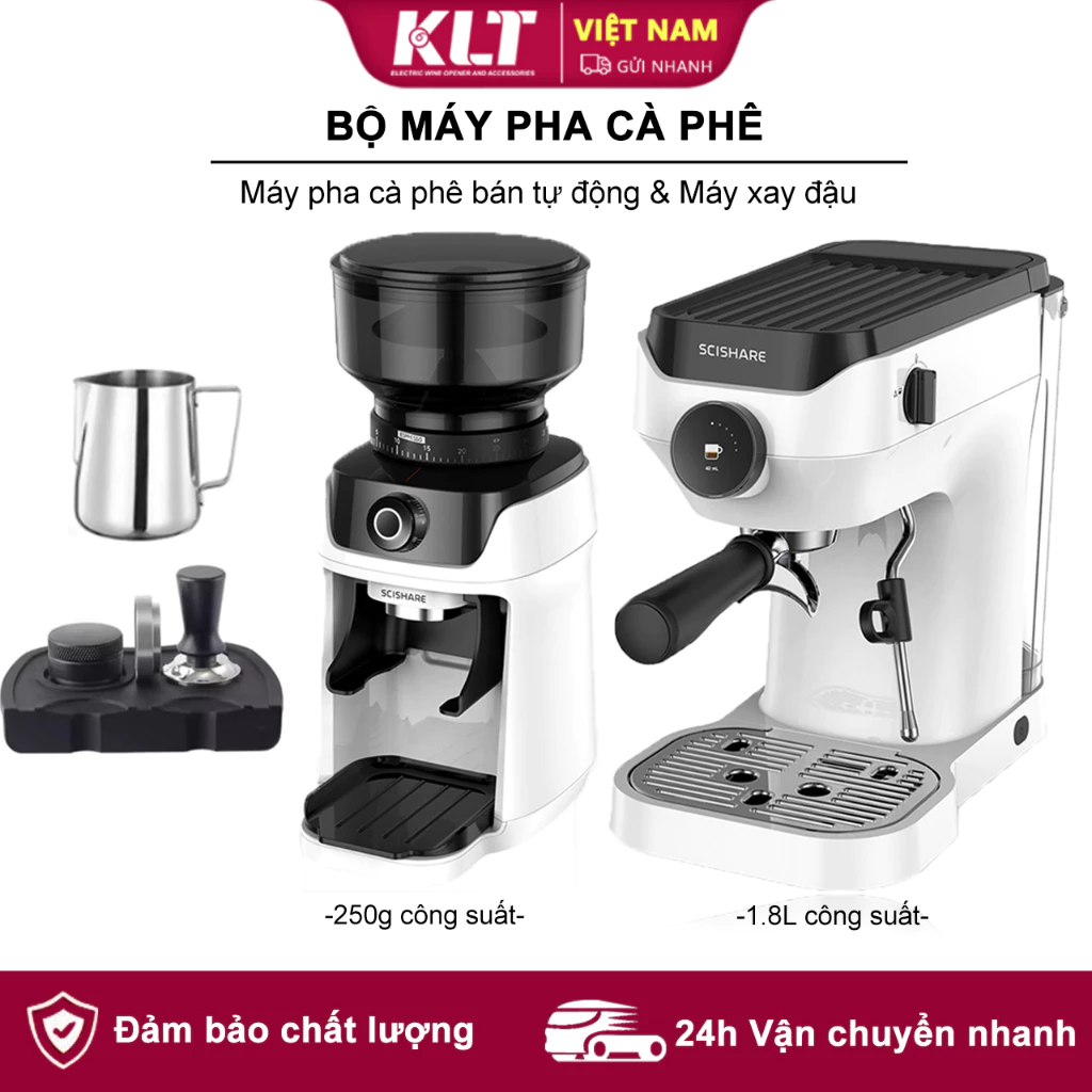 Máy pha cà phê bán tự động siêu tăng áp Scishare (S1181) Máy pha cà phê vàng Espresso gia đình nhỏ Chiết xuất cốc sữa chuyên nghiệp Máy pha cà phê lạnh + mài