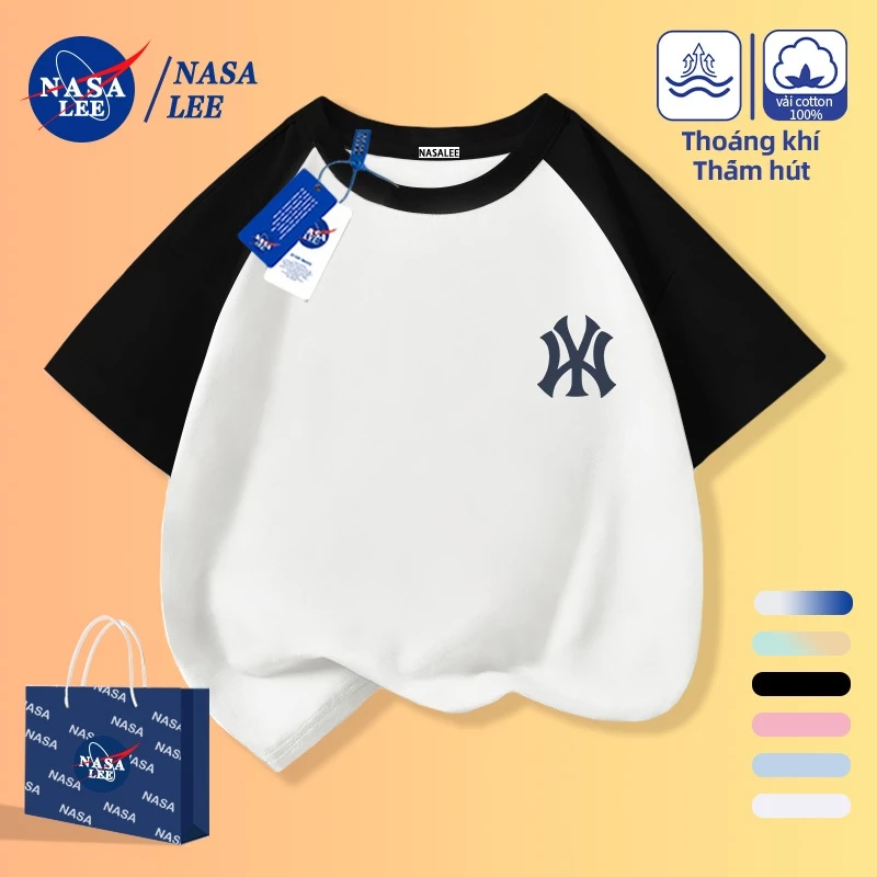 [Giao hàng trong ngày] Áo thun Cotton nguyên chất lỏng của NASA cho bé trai bé gái Quần áo trẻ em Hợp thời trang Sản phẩm đơn Quần áo thời trang thoáng khí