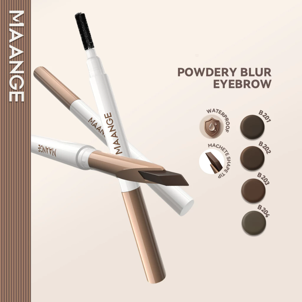 Bút kẻ lông mày MAANGE thiết kế hai đầu siêu mảnh chống thấm nước lâu trôi cao cấp MG-E04