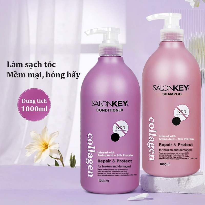 Dầu gội và dầu xả 1000ml, chăm sóc sang trọng cấp salon, dùng để kiểm soát dầu và làm tóc mịn màng, sáng bóng, thích hợp cho tiệm làm tóc nam nữ