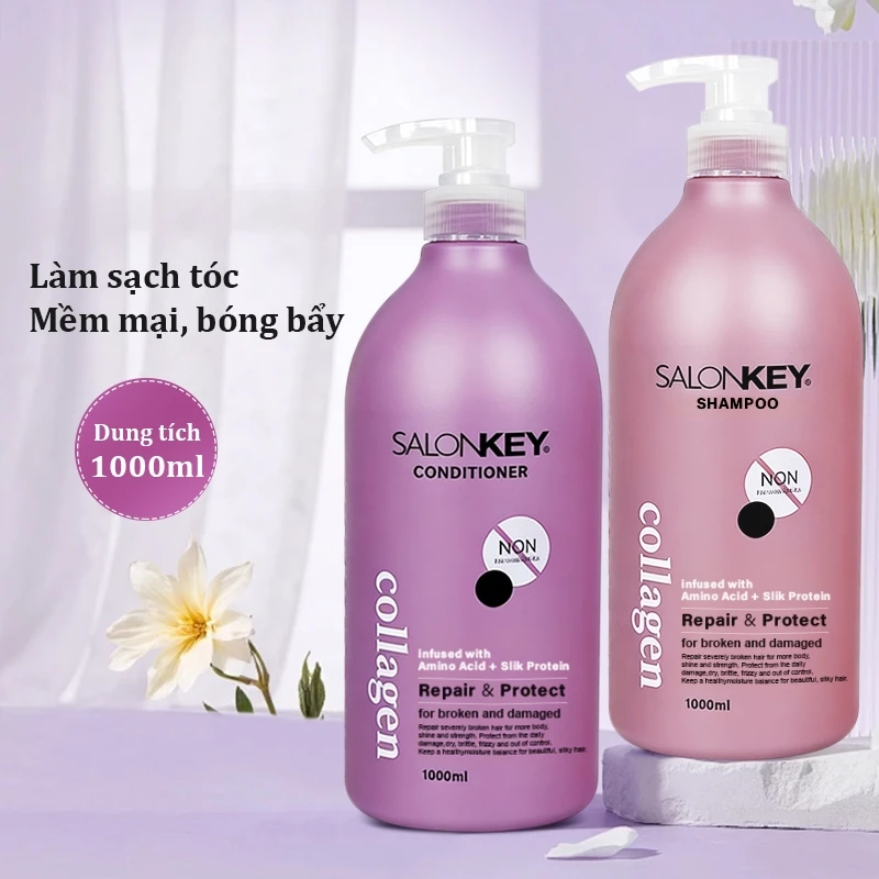 Dầu gội và dầu xả 1000ml, chăm sóc sang trọng cấp salon, dùng để kiểm soát dầu và làm tóc mịn màng, sáng bóng, thích hợp cho tiệm làm tóc nam nữ