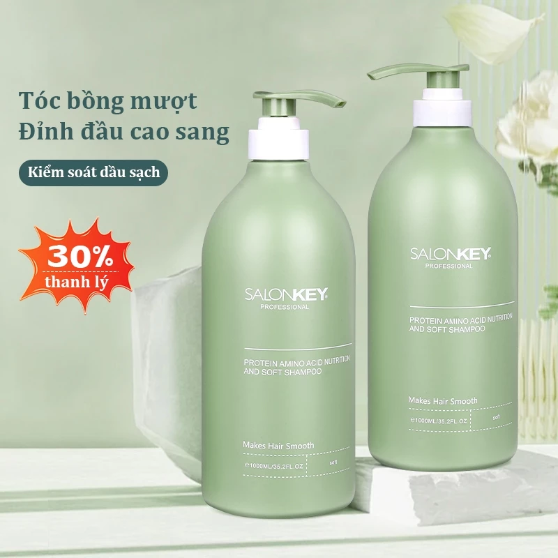 Dầu gội Salonkey 1000ml để kiểm soát và làm sạch dầu, làm cho tóc mịn màng và sáng bóng cho cả nam và nữ trong tiệm làm tóc