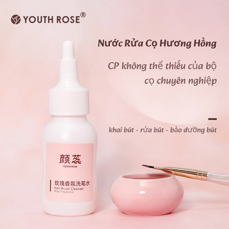 Youth Rose Cọ rửa móng tay, mùi hoa hồng, 50 ml. Chỉ mất 5 giây để làm sạch bàn chải móng tay. Công thức nhẹ, không làm tổn thương móng tay lông. Mùi hoa hồng. Thích hợp cho bàn chải thủy tinh sạch ly/gốm bàn chải sạch ly.