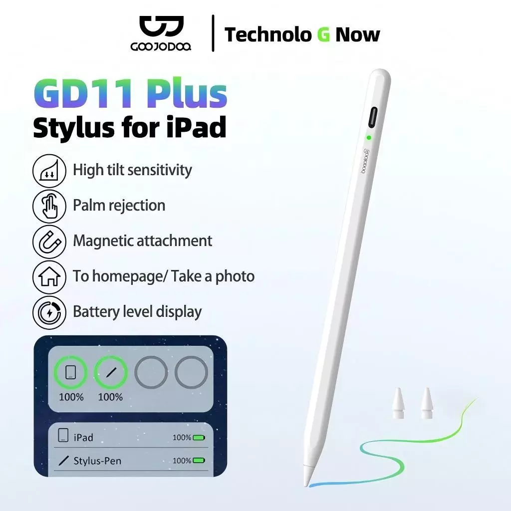 GOOJODOQ Bút cảm ứng GD11 Plus thích hợp cho bút cảm ứng ipad ipad 9th gen 8th 7th 6th air 4 5 pro 11 12.9 2019 2020 2021 mini 6