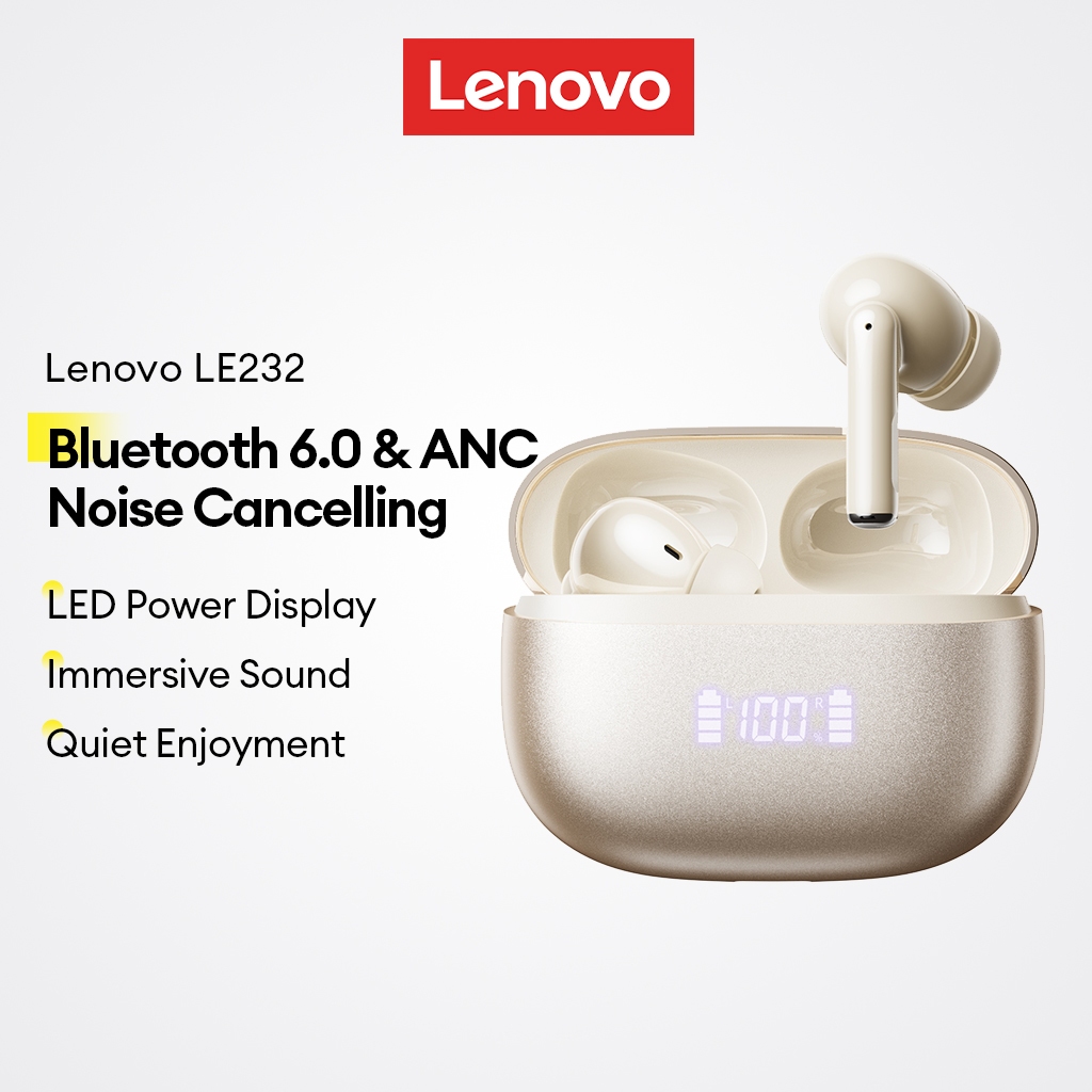Tai nghe Bluetooth Lenovo LE232 ANC và tai nghe không dây có Bluetooth 6.0 và…
