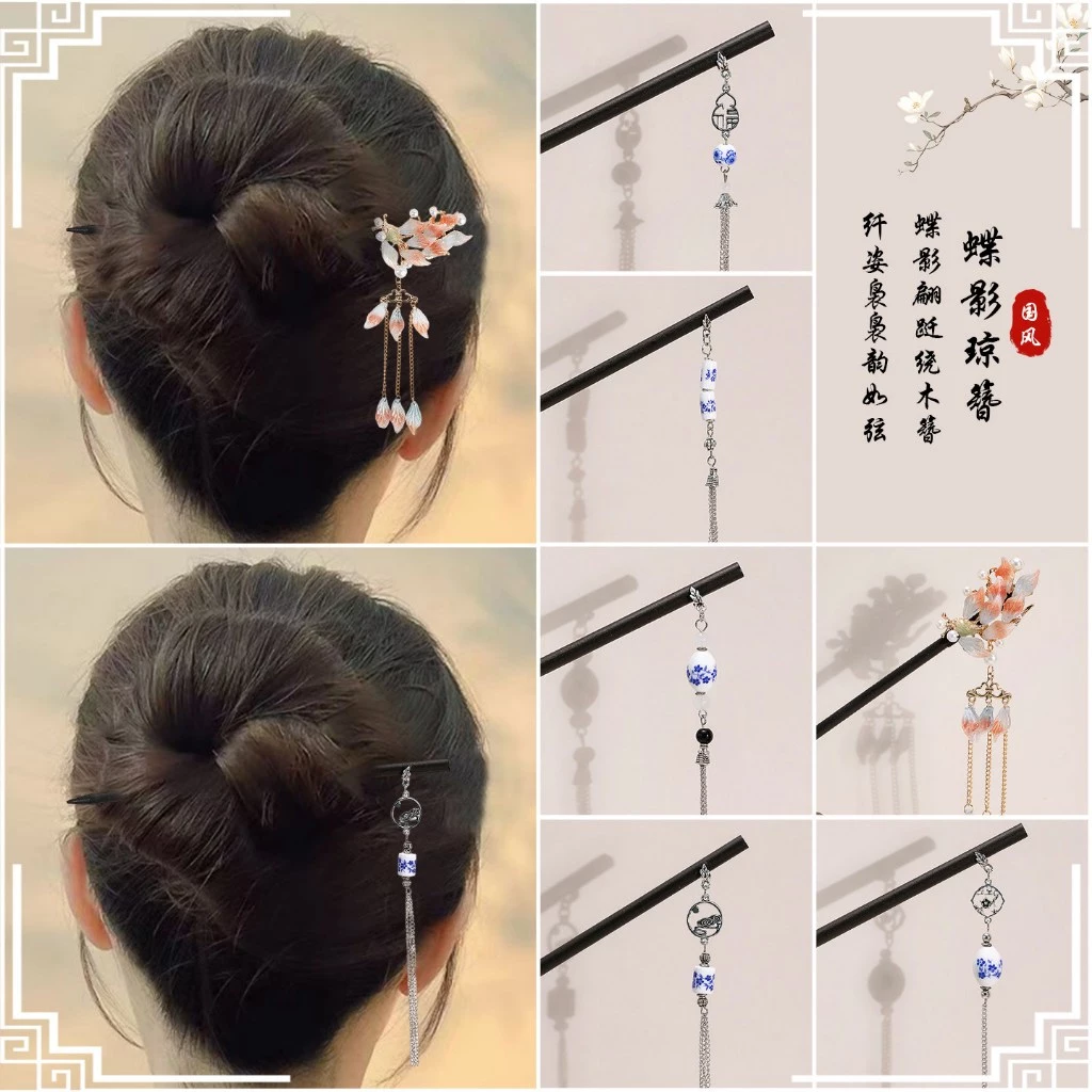 Đơn giản mới phong cách Trung Hoa cổ thanh lịch - Tua rua kẹp tóc Hanfu, phụ kiện tóc đẹp cho nữ