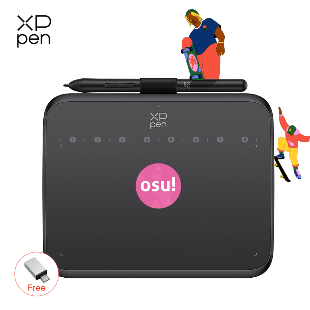 XPPen Deco 640 Máy tính bảng vẽ đồ họa Máy tính bảng bút kỹ thuật số có áp suất 16k Tốt cho người mới bắt đầu & OSU