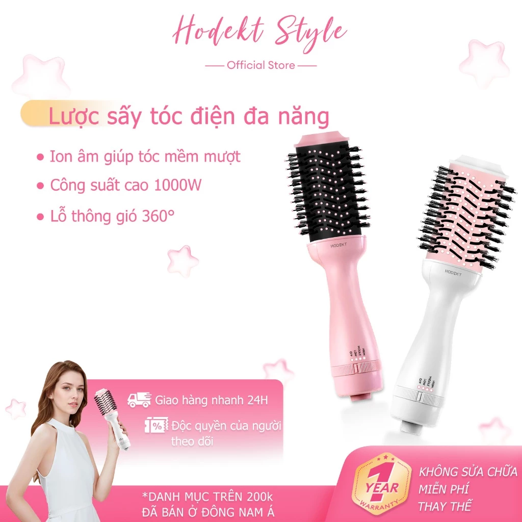 Lược Chải Không Khí Nóng HODEKT Làm Thẳng Tóc Nhanh Chóng Uốn Tóc Nóng Duỗi Tóc Không Khí Mát Mẻ
