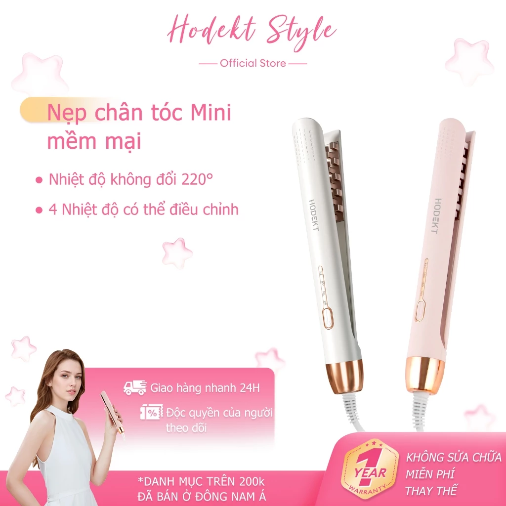 Máy dập phồng chân tóc HODEKT Mini Máy bấm xù dập phồng chân vuông tóc làm phồng chân tóc