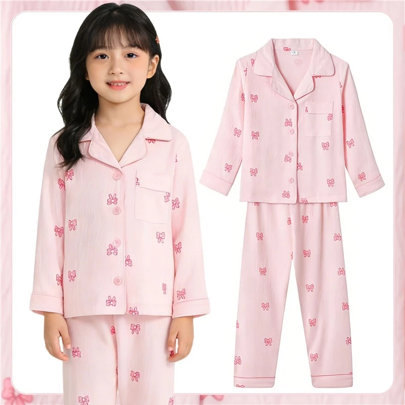 Giảm Giá Số Lượng Lớn Bộ Đồ Ngủ Ấm Áp Trẻ Em Dài Tay Bộ Đồ Ngủ Ve Áo Bé Gái Váy Ngủ Cho 6 - 7 Tuổi