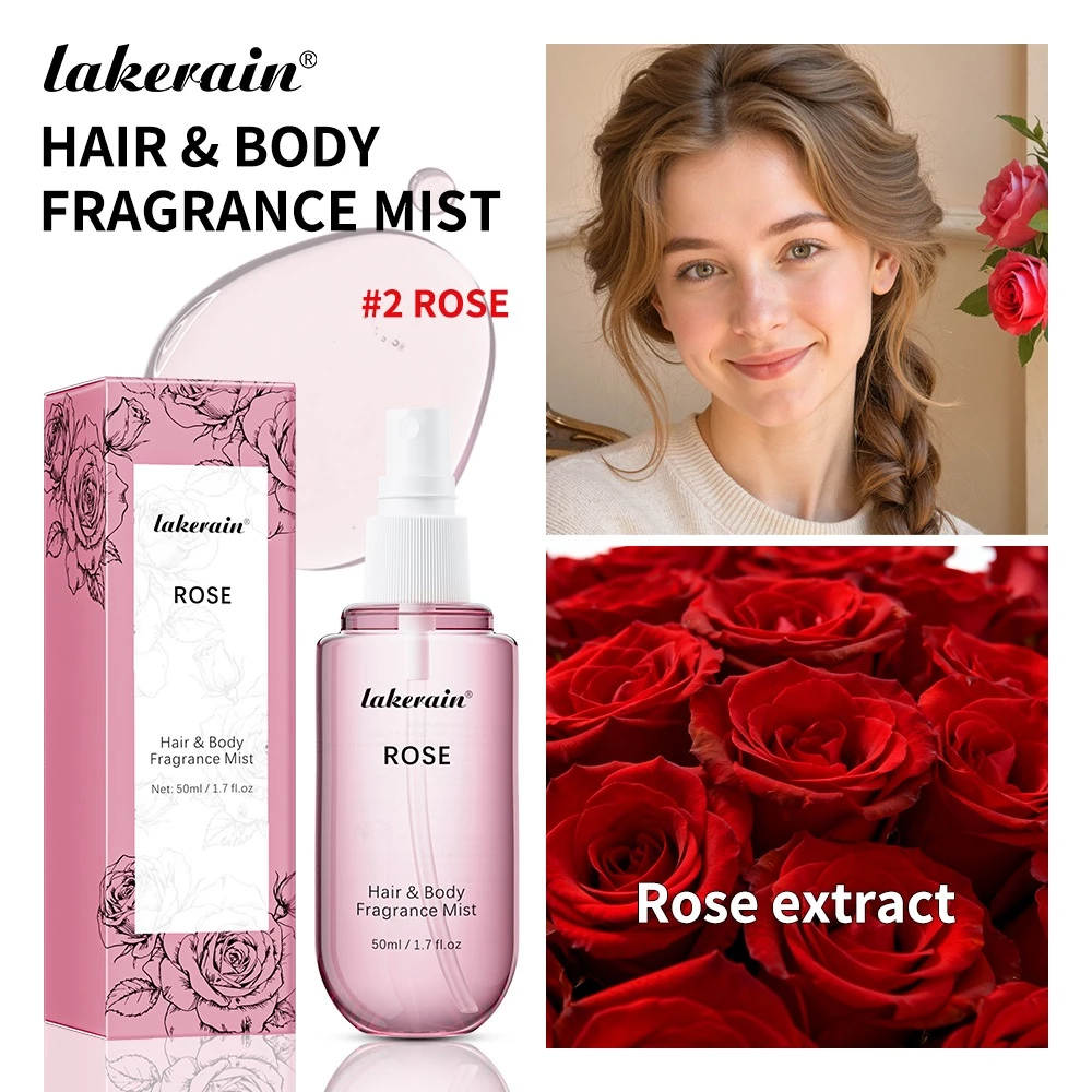 Xịt Thơm Toàn Thân & Tóc Lakerain Skin – Vanilla & Rose, 50ml | Xịt nhẹ nhàng, không dính, hấp thụ nhanh cho mọi loại tóc và da