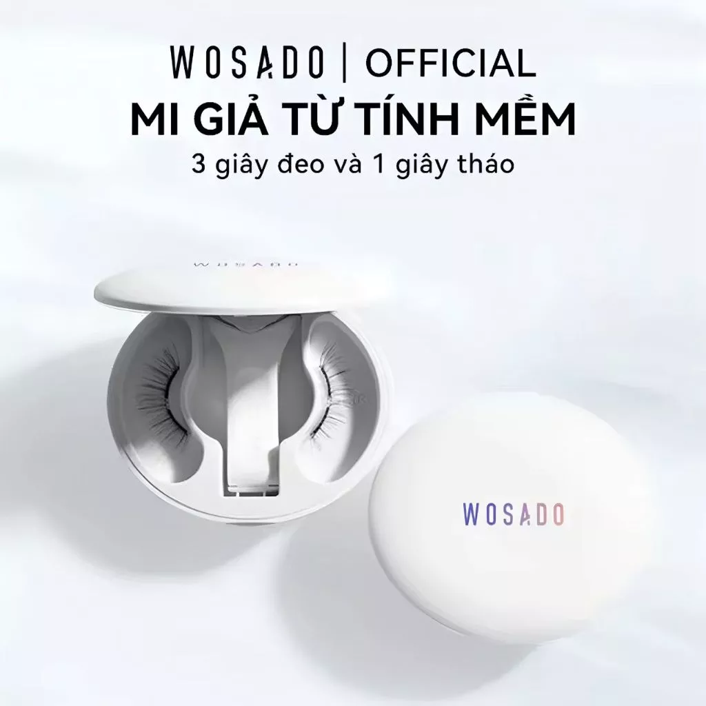 Hàng mi Wosado (Hộp Tất Cả Trong Một) hàng mi giả từ tính 3D có thể tái sử dụng tự nhiên, chất lượng cao, chuyên nghiệp và an toàn