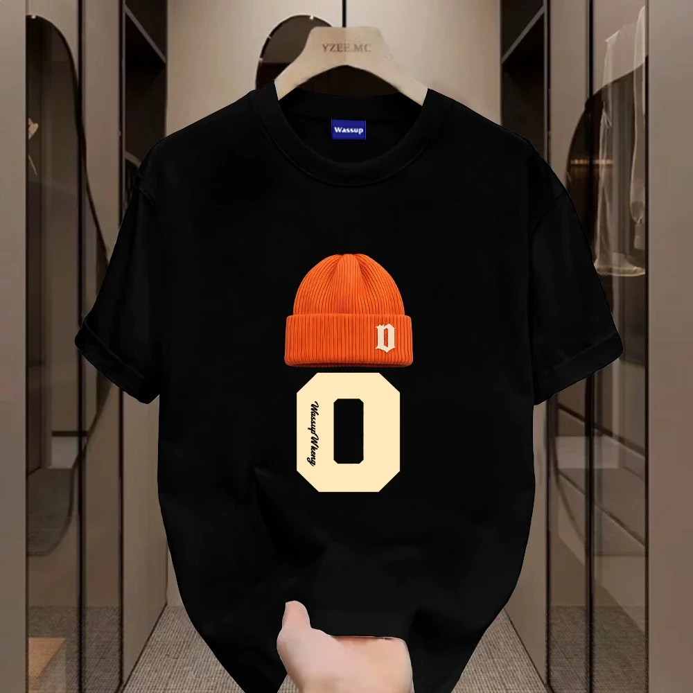 ✨Hàng có sẵn✨ WASSUP mẫu in mũ thời trang - Áo thun nam mới! cotton, thời trang, Unisex.