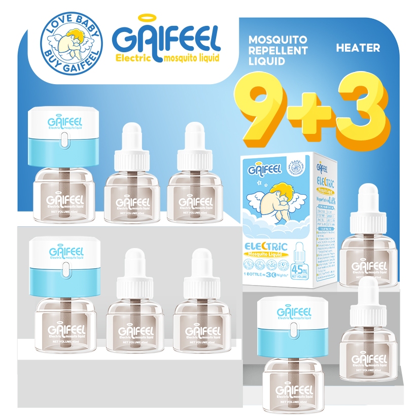 GAIFEEL Thuốc đuổi muỗi không chứa DEET gói gia đình 9 chai Tương thích với…