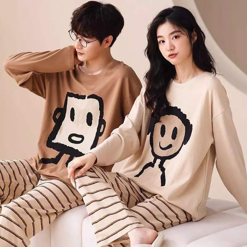 [Set ngủ cặp đôi] Bộ pyjama tay dài ấm áp - Kiểu dáng thời trang vui nhộn, chất liệu mềm mại - Dành cho cặp đôi, gia đình