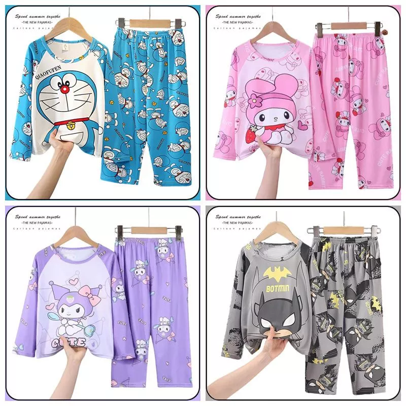 Doremon Kid Cổ Tròn Dài Tay Kawaii Polyester Bé Trai Hoặc Bé Gái Loungewear Cho 12 - 13 Tuổi