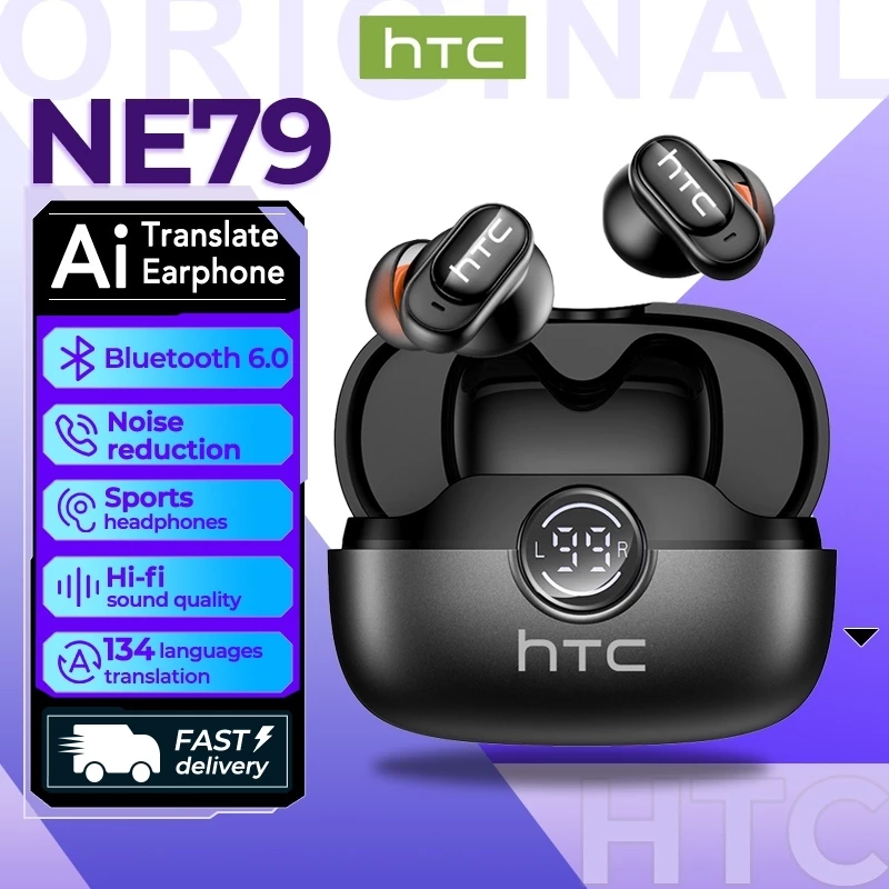 Tai Nghe Dịch Thuật AI HTC NE79 Đỉnh Cao Bluetooth 6.0