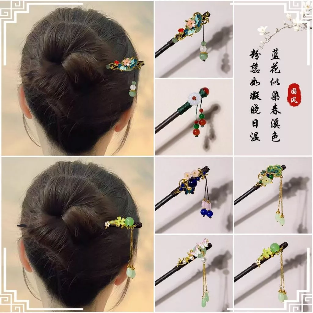 Mới! Kẹp tóc bằng gỗ phong cách cổ Trung Hoa - Phụ kiện tóc cho Hanfu và Quà tặng