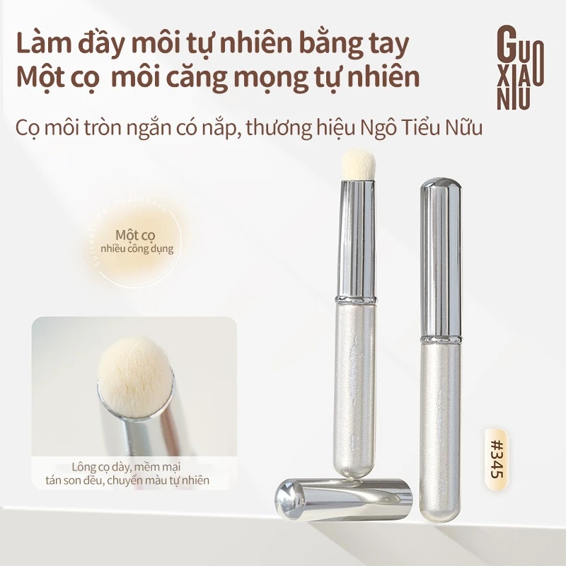 Cọ môi tròn Mini GUOXIAONIU có nắp pha trộn Son môi mờ Dụng cụ trang điểm di động