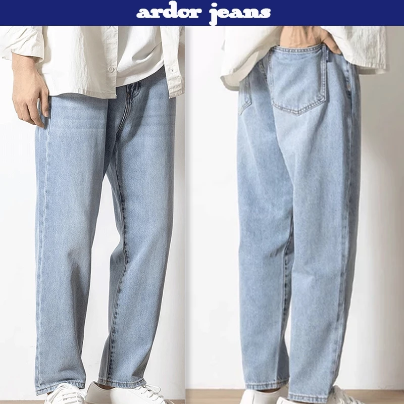 Quần Jean Baggy Nam màu Xanh Nhạt, Chất Liệu Denim Cao Cấp