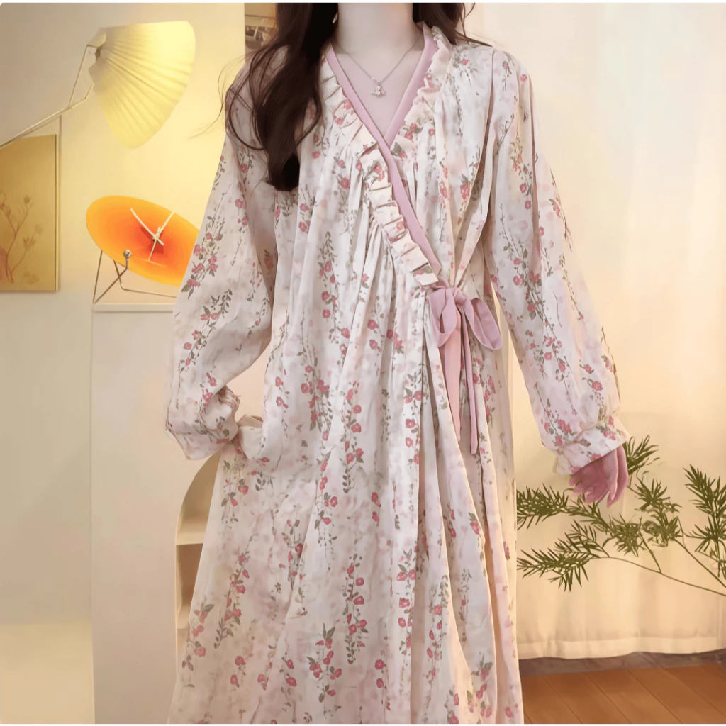 Cardigan xuân thu mới - Vải Pháp nhập mềm mại thoáng khí - Thiết kế Quốc phong tinh tế - Đầm ngủ nữ mặc ngoài thời trang (Tay dài/Tay ngắn)