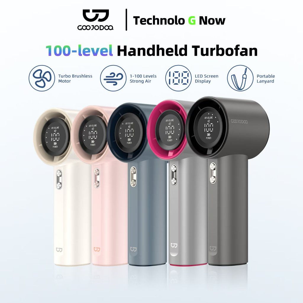 GOOJODOQ Quạt Turbo Jet 3600 mAh có thể sạc lại, cầm tay, di động, gió mạnh…