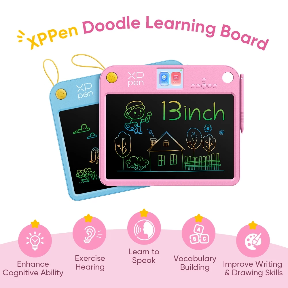 XPPen Bảng Học Doodle 13Inch Để Học & Vẽ & Viết Cho Trẻ Em Máy Tính Bảng Viết LCD