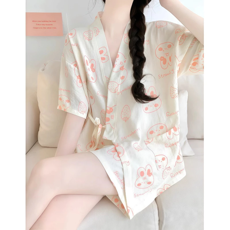 Bộ Đồ Ngủ Nữ Phong Cách Tiên Nữ Với Thiết Kế Bồng Bềnh Dành Cho Mùa Thu Đông Gồm Áo Tay Dài Và Quần Dài Kiểu Truyền Thống Nhật Bản Size Lớn Rộng Rãi Họa Tiết Hoạt Hình Phù Hợp Để Ở Nhà