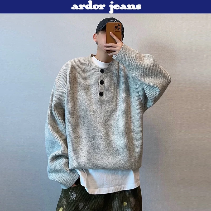 [ardor]Áo len nam form rộng áo mùa đông phong cách Hàn Quốc chất liệu cao cấp Unisex Nam Nữ Phong Cách Trẻ Trung