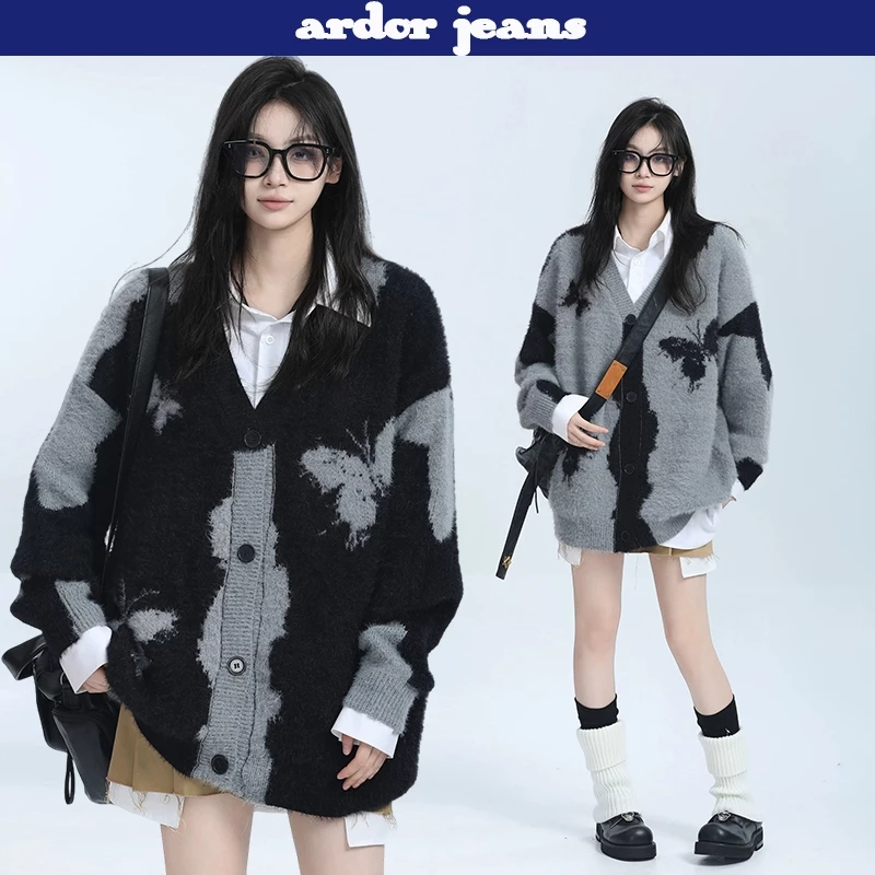 [ardor]Áo khoác len Sweater nam nữ Cadigan trơn tay dài chất tổ ong unisex mềm mịn dày dặn basic form rộng kiểu dáng