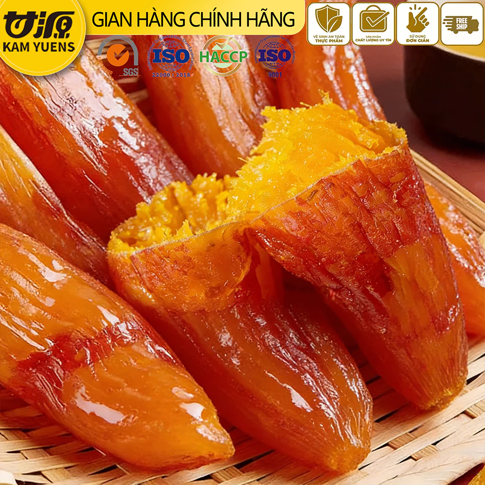 Ganyuan official 2000g Khoai lang sấy dẻo thơm ngon, đóng gói riêng, vị nguyên chất không chất phụ gia dried snacks
