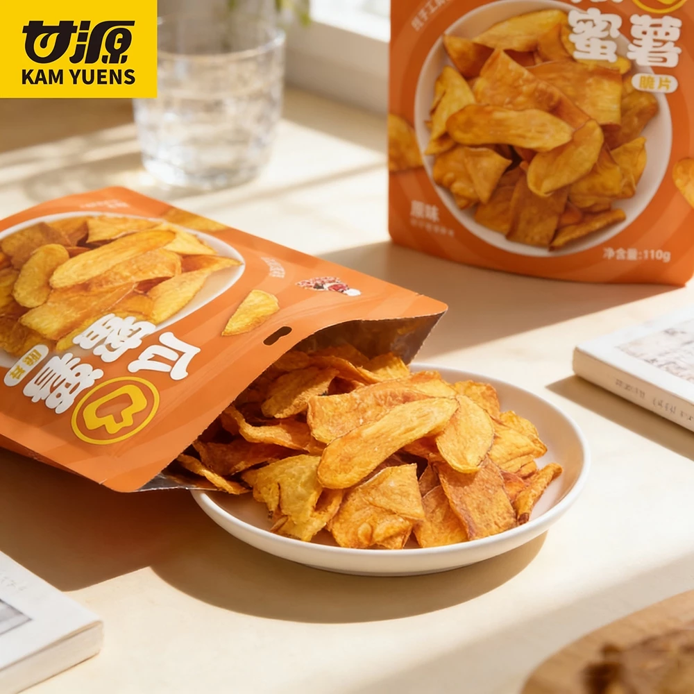 Ganyuan Khoai Lang Sấy Giòn Rụm - Snack Khoai Mật Sấy Giòn Thơm Ngon Món Ăn Vặt Hấp Dẫn