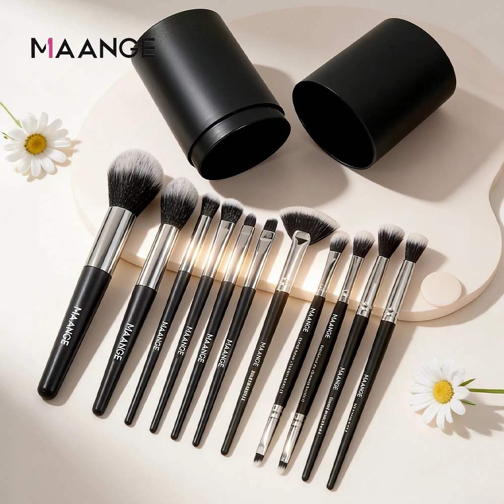 MAANGE Bộ cọ makeup 11 cây cọ phấn phủ, má hồng, che khuyết điểm, màu mắt 5728