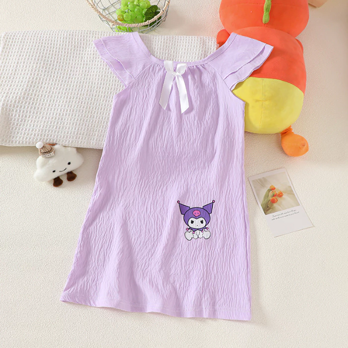 Váy Ngủ Bé Gái Dễ Thương Bé Gái Đồ NgủCotton Trẻ Em Bé Gái Váy Ngủ Tay Ngắn