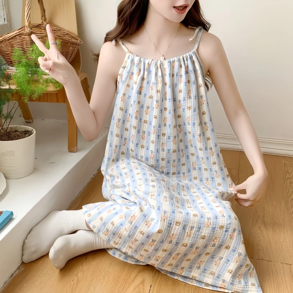 Váy ngủ nữ dây mỏng phong cách thuần khiết – Chất liệu mát lạnh, xẻ tà tinh tế – Mặc nhà hay đi chơi đều quyến rũ – Thiết kế sexy Hàn Quốc