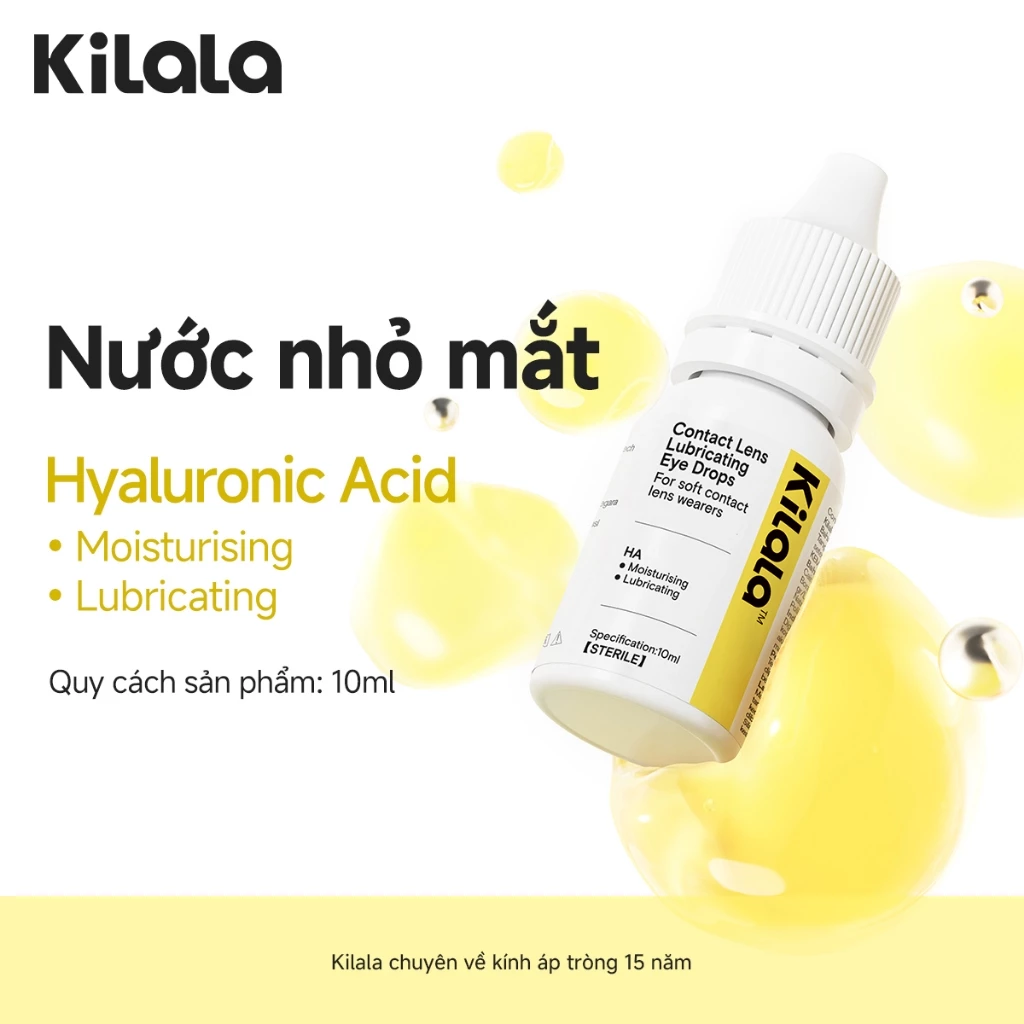 Kilala Nước Nhỏ Mắt Lens Kính Áp Tròng/ Nước Mắt Nhân Tạo, Nước Dưỡng Ẩm Mắt 10ML