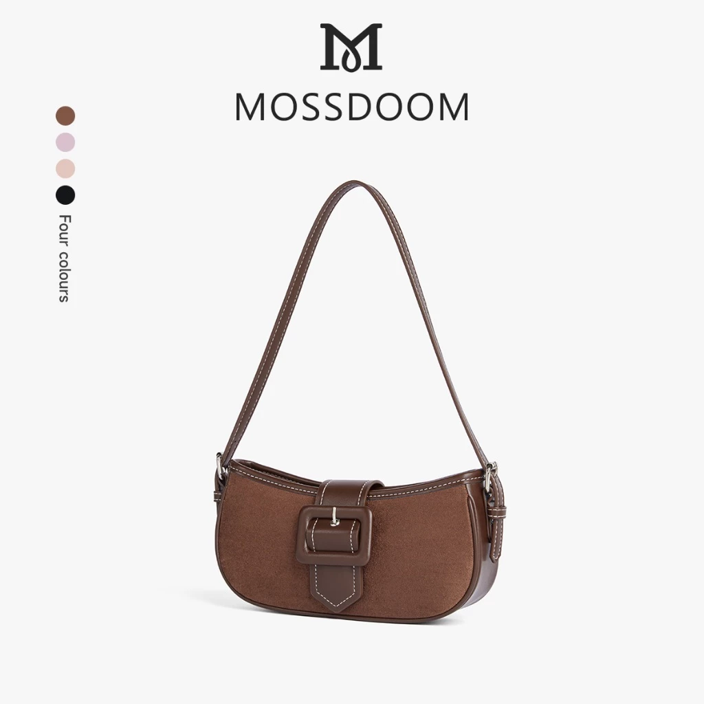 MOSSDOOM Delfa Bag Túi đeo vai phong cách Pháp phong cách da lộn Túi đeo vai thiết kế cổ điển