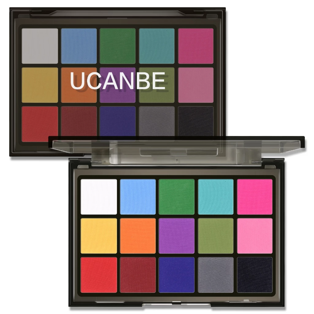 Bảng Trang Điểm UCANBE Halloween, 15 Màu Mờ Đen Trắng Đỏ Xanh Tím Hồng Phấn Mắt, Pallet Bóng Sáng & Tối Phối Màu Cao Cho Cosplay SFX Trang Phục Stag