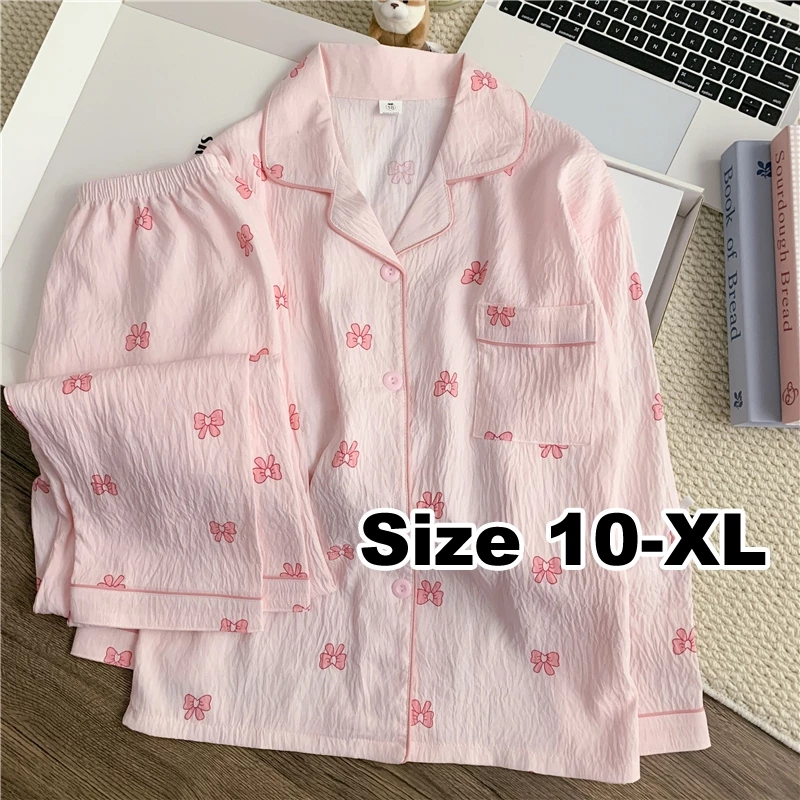 Size Lớn Quần Áo Trẻ Em Phong Cách Hàn Quốc Trẻ Em Bé Gái Dài Tay Bộ Đồ Ngủ Hoạt Hình In Hình Cha Mẹ-Con Đồ Ngủ