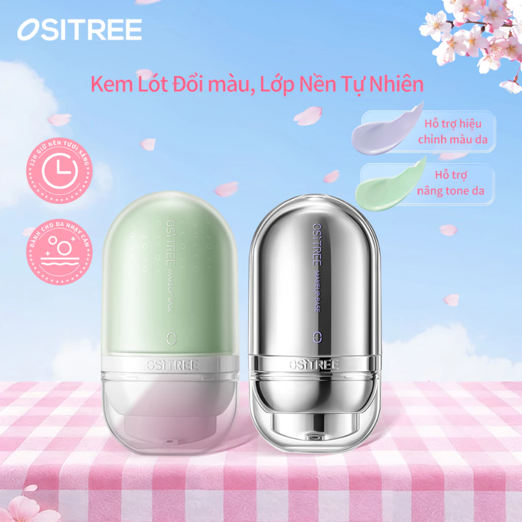 Kem nền Ositree  dạng lỏng cc Kem lót trang điểm Làm sáng + Dưỡng ẩm + Kem che khuyết điểm 32g